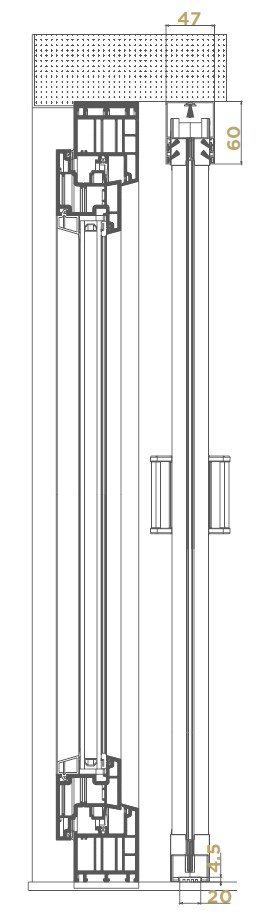 sezione verticale zanzaziera carrarmato